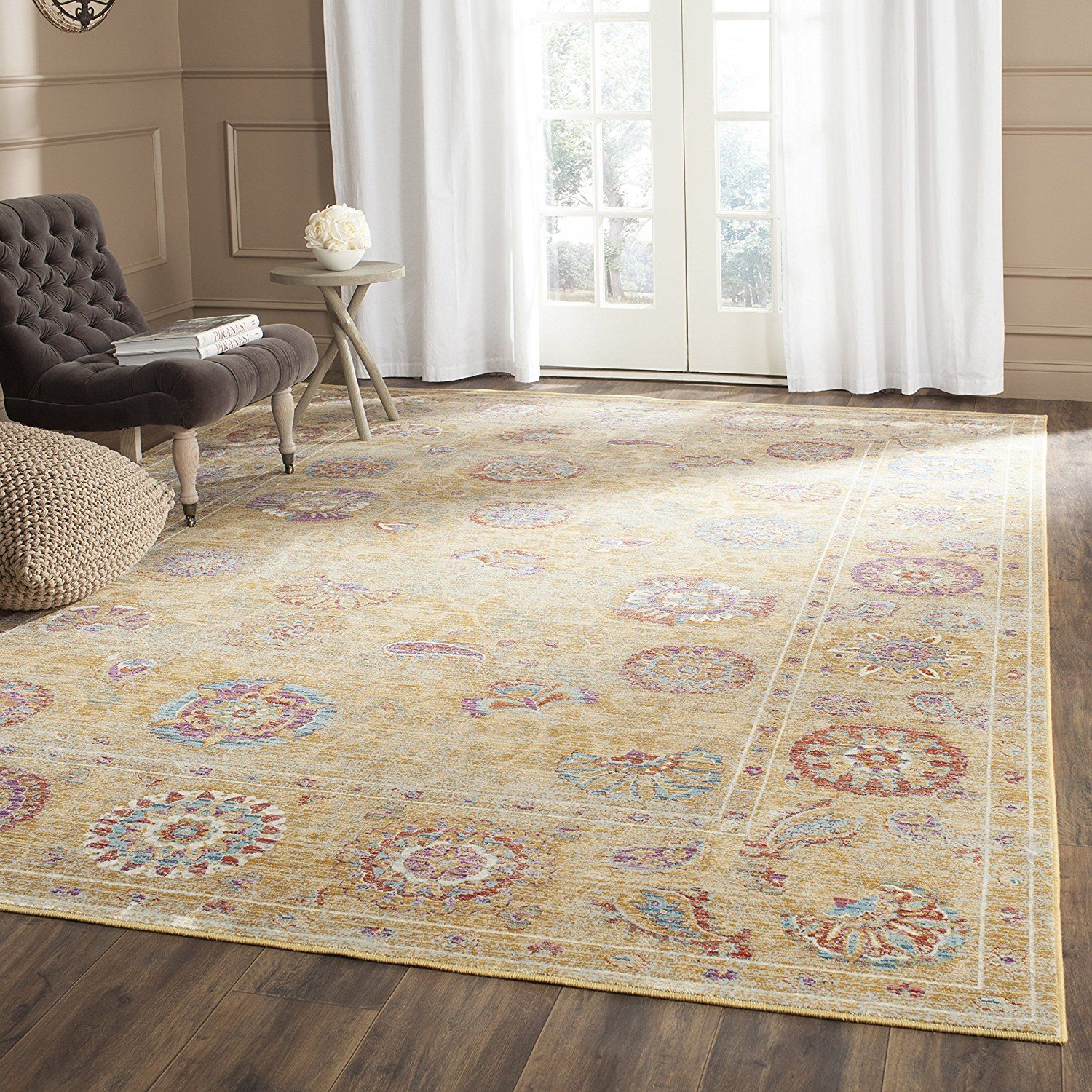 Safavieh Soren Area Rug Gold Multi Colour 160 X 228 0 64 Cm Safavieh Sevilla Gold Multi Viscose Rug X