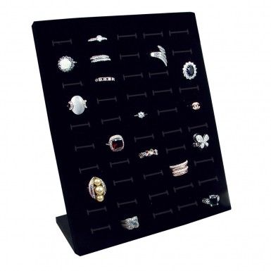 Ikee Design Glass Top Black Jewelry Display Case With 72 Slot Ring Tray 14 3//...