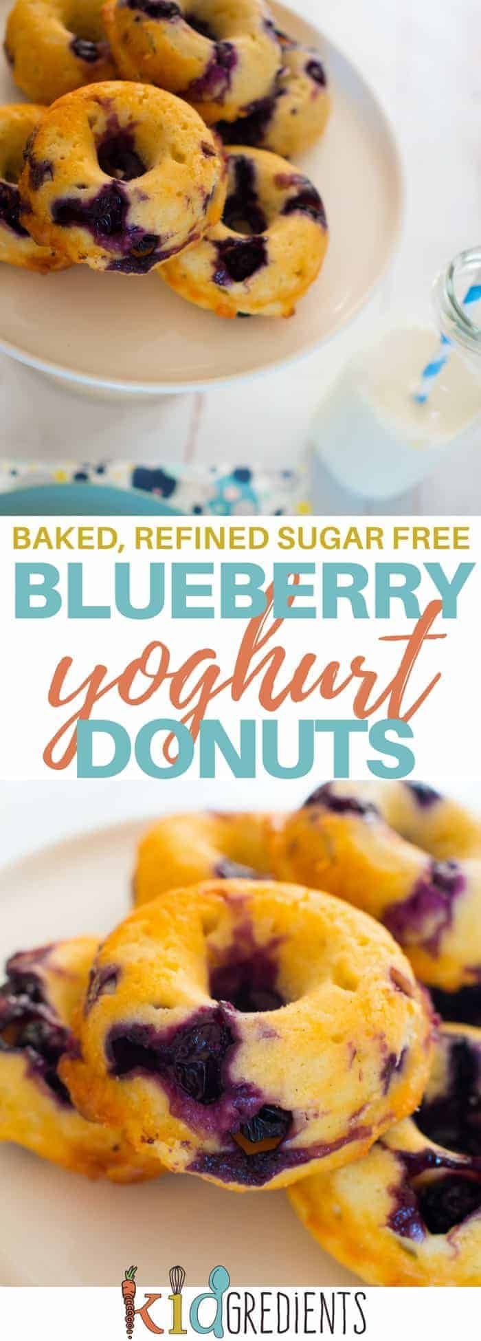 Baked blueberry yoghurt donuts- no added sugar #sugarfreerecipes