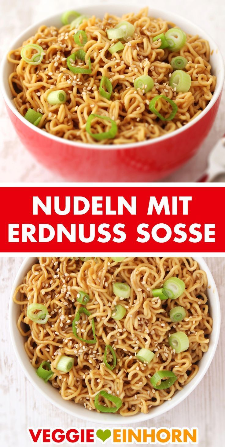 Schnelle Nudeln mit Erdnussbutter Soße | Rezept in 2020 | Asiatische nudeln, Erdnusssauce, Mittagess