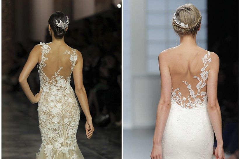 vestidos de novia con efecto tattoo lace, la tendencia que continúa