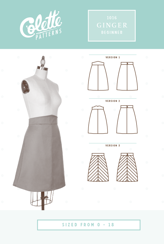 Ginger by Colette Patterns Skirt patterns sewing, A line skirt