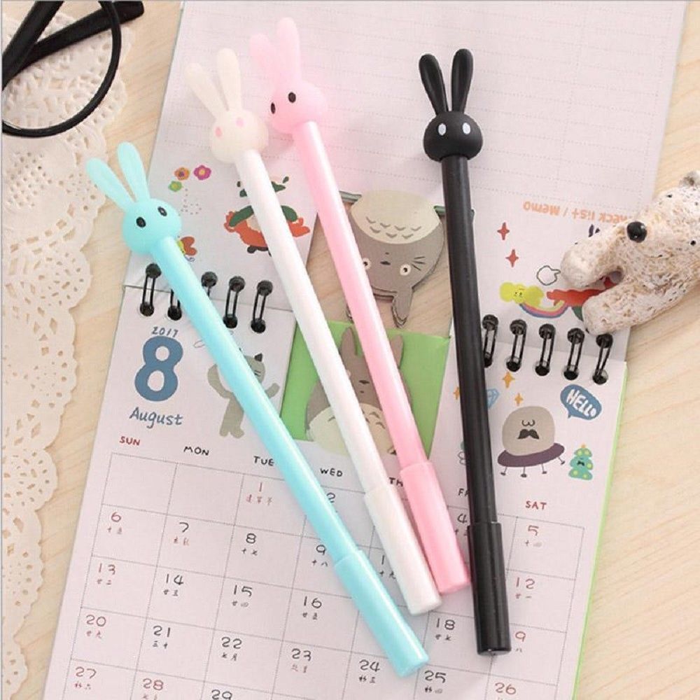 1pcs 0.5mm Cute Rabbit Gel Pen Bunny Black Gel ink Pen Stationery School Office