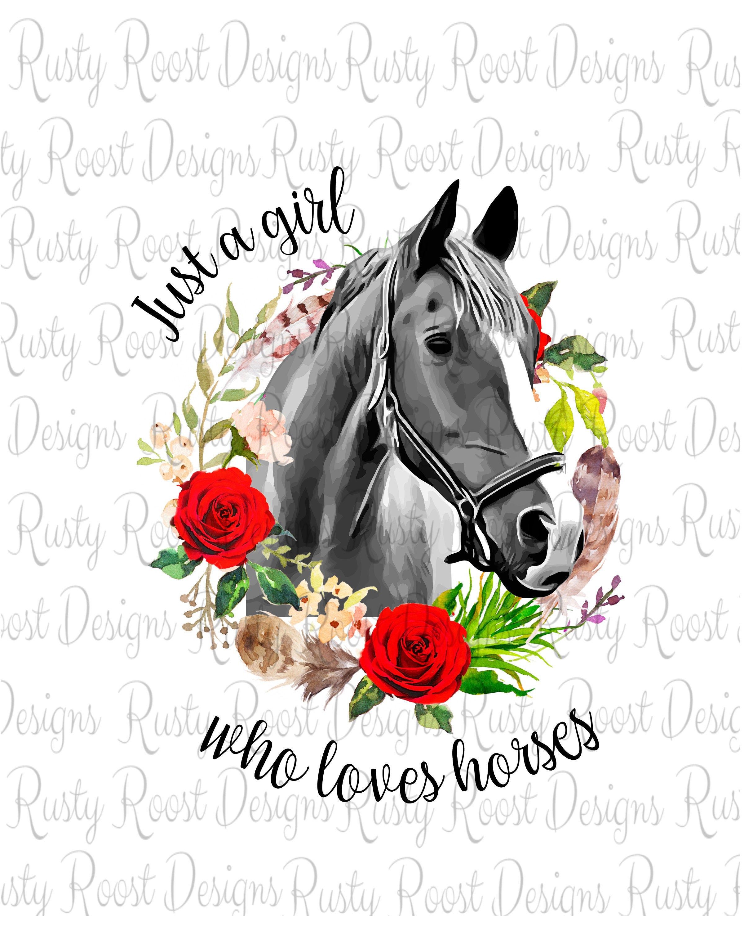 Floral horse PNG sublimation download Watercolor horse PNG t-shirt design