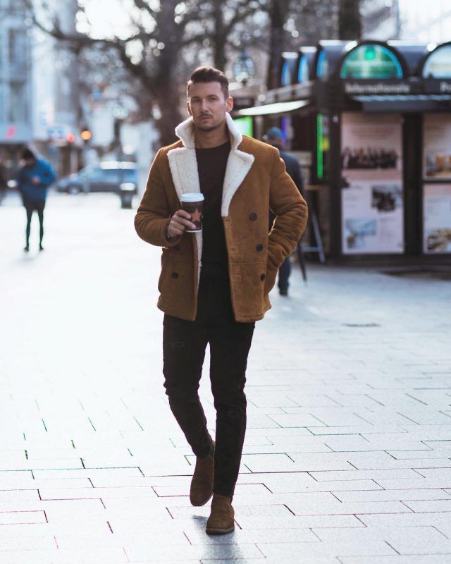 Pin On Mens Winter Style Pin On Mens Winter Style, Suede Shearling Winter Coat