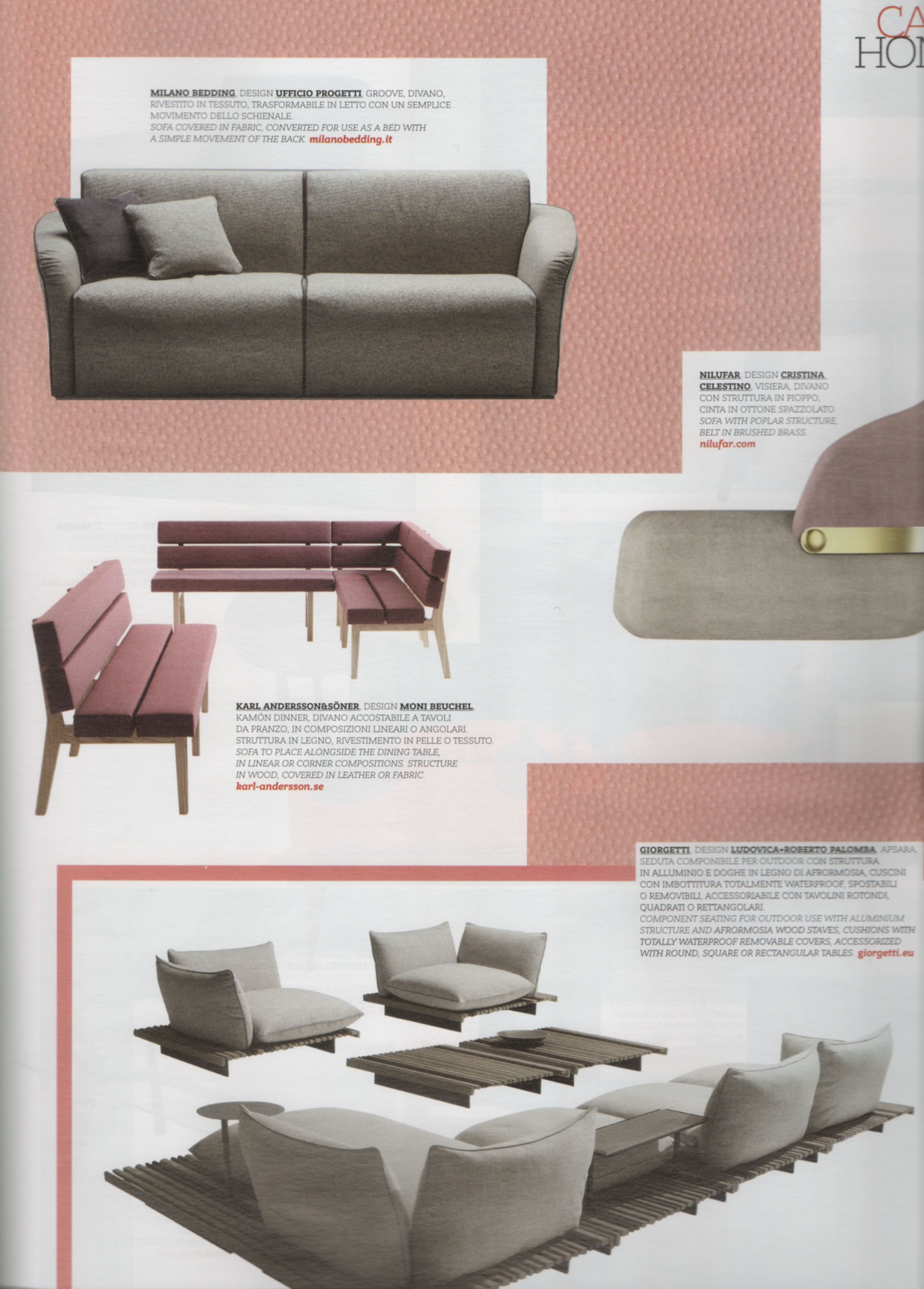 Interni king size magazine, sofa and sofa bed by milano bedding ... Studio design interni milano