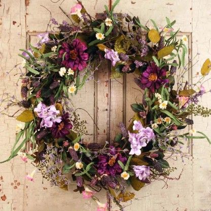 Spring Medley Silk Flower Spring Door Wreath 22 Inch Spring Door Wreaths Spring Wreath Silk Wreaths
