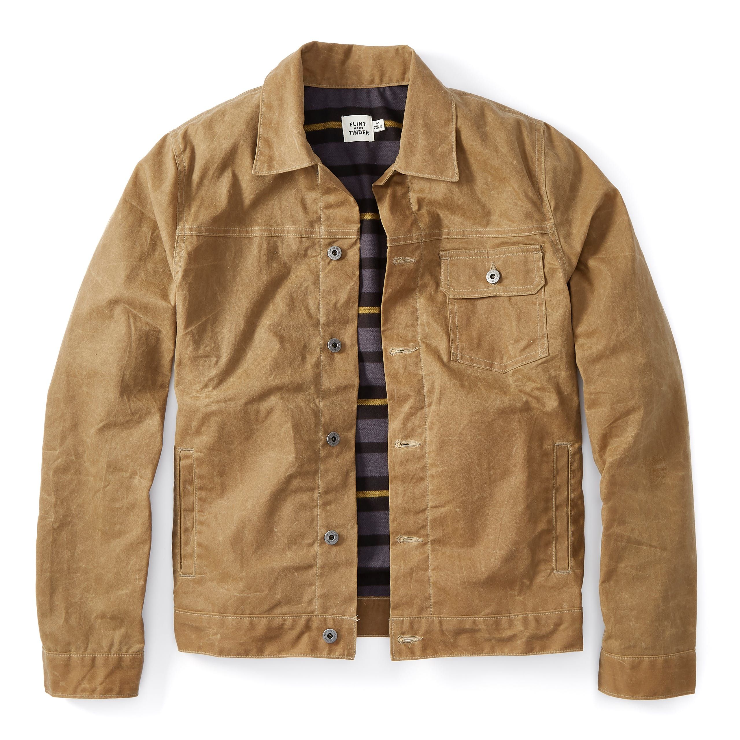 Flannel-Lined Waxed Trucker Jacket | Mens jackets, Waxed canvas jacket ...