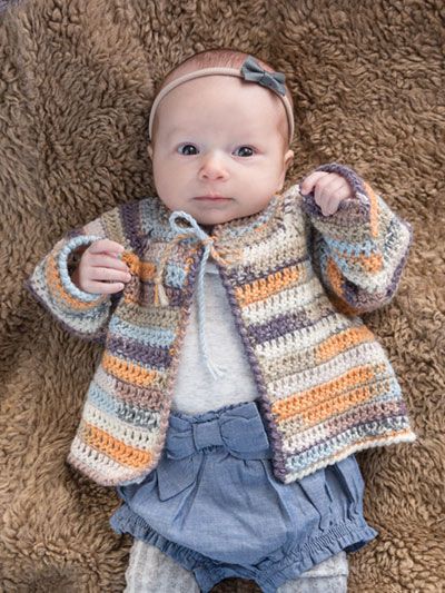 Crochet - Baby & Children Patterns - Clothing - ANNIE'S SIGNATURE DESIGNS: Love & Hugs Cardi & Hat Crochet Pattern Crochet Dreamcatcher Pattern, Crochet Hoodie, Crochet Poncho Patterns, Plymouth Yarn, Top Baby Products, Crochet For Kids, Hugs, Set Dress, Detail