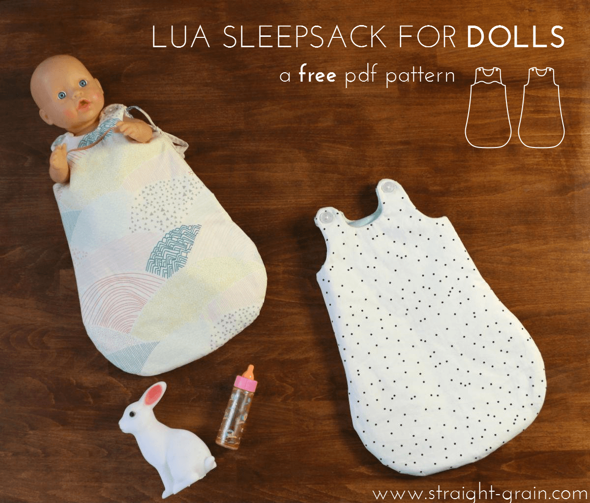 Free pattern: Lua for dolls (+ fabric GIVE-AWAY) Baby Doll Clothes Patterns, Baby Doll Pattern, Sewing Doll Clothes, Doll Sewing Patterns, Sewing Dolls, Clothing Patterns, Barbie Clothes, Dress Patterns, Bitty Baby