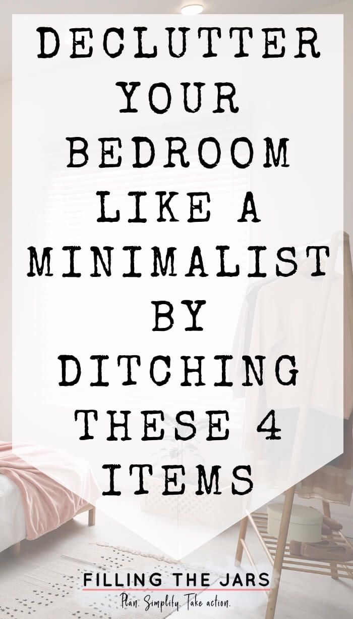 Next-level minimalist bedroom declutter: getting rid of these 4 things will create a comfortable and functional space that makes your entire life easier. The last thing on the list will blow your mind… are you ready? #decluttertips #minimalism #simplify Bedroom Declutter, Declutter Home, Declutter Challenge, Declutter Your Life, Organize Declutter, Organizing Your Home, Declutter Closet, Decluttering List, Organizing Tips