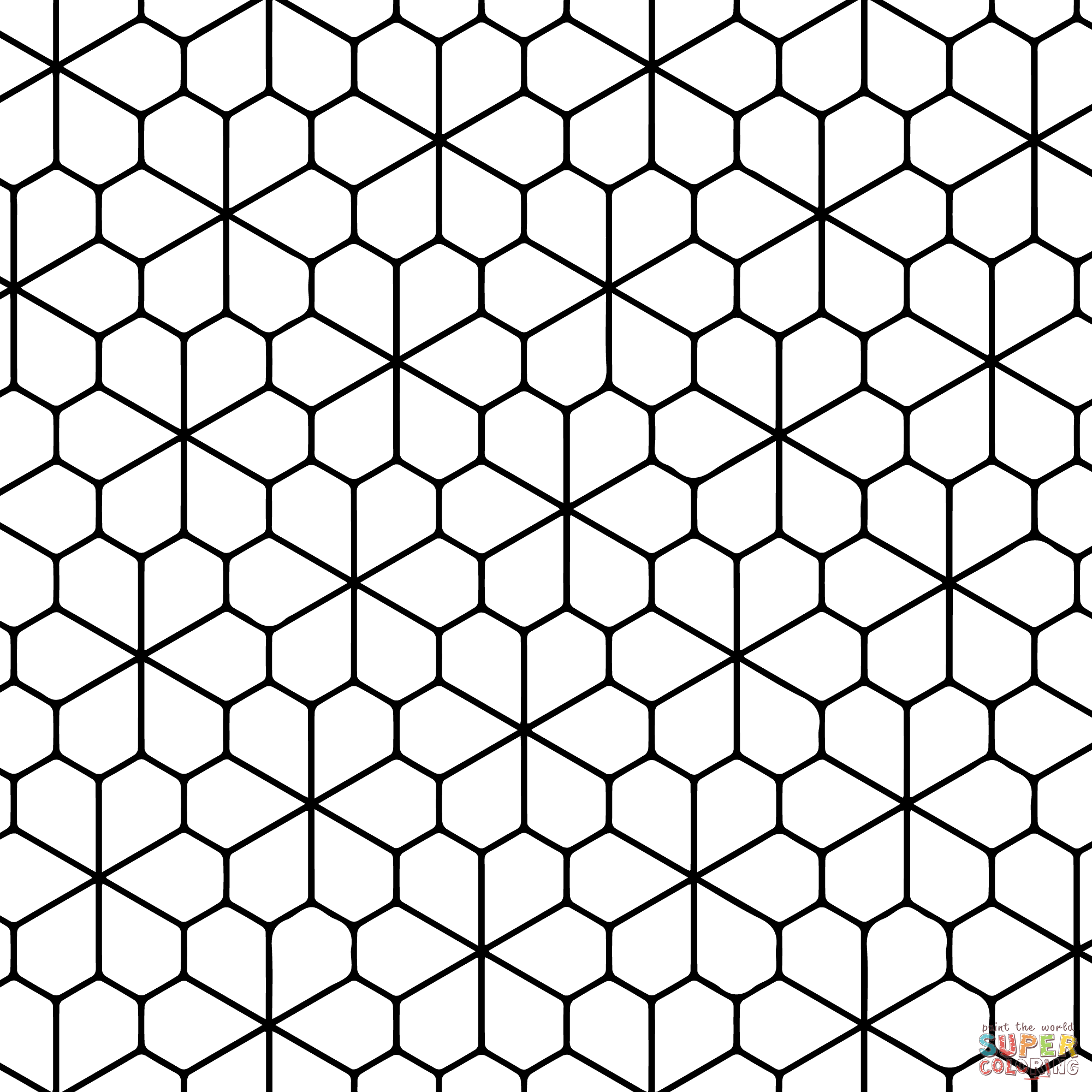Worksheets Tessellation Worksheets To Color tessellation with floret pentagonal tiling coloring page from patterns coloring