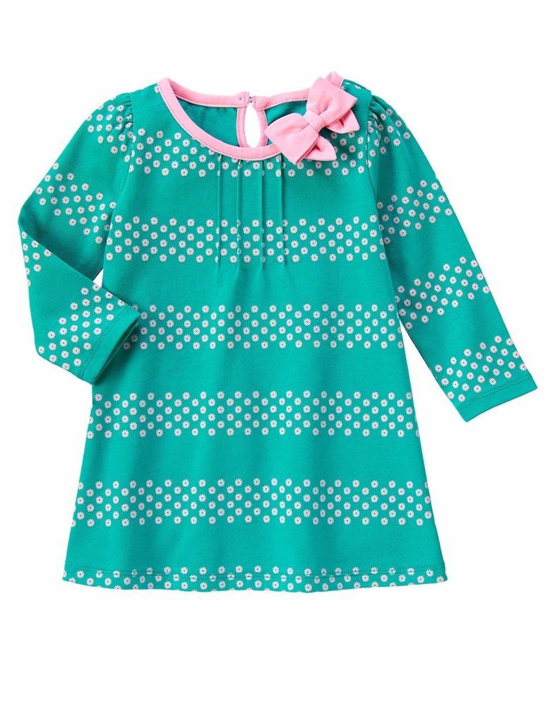 NWT Gymboree Hop N Roll Pink Knit White Flower Dress Girls Size 6