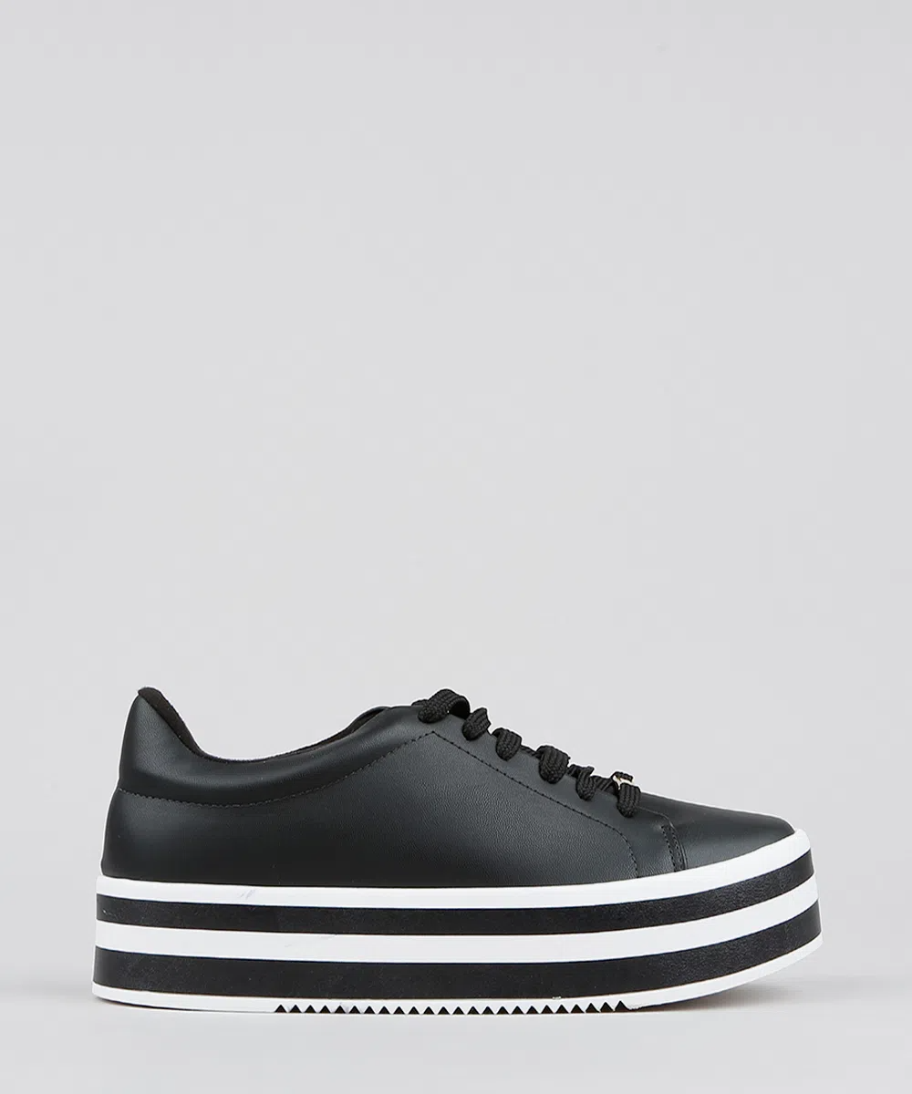 Tênis Feminino Vizzano Flatform com Listras Preto - cea em 2020 | Tênis feminino, Flatform, Shoes calçados