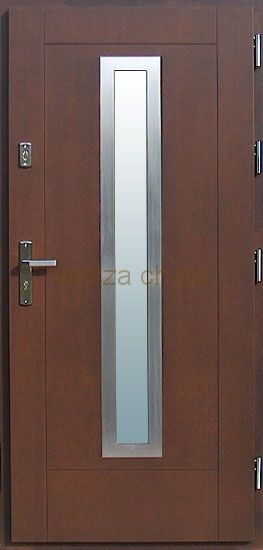 DRZWI ZEWNĘTRZNE DREWNIANE DZH2 8 CM INOX