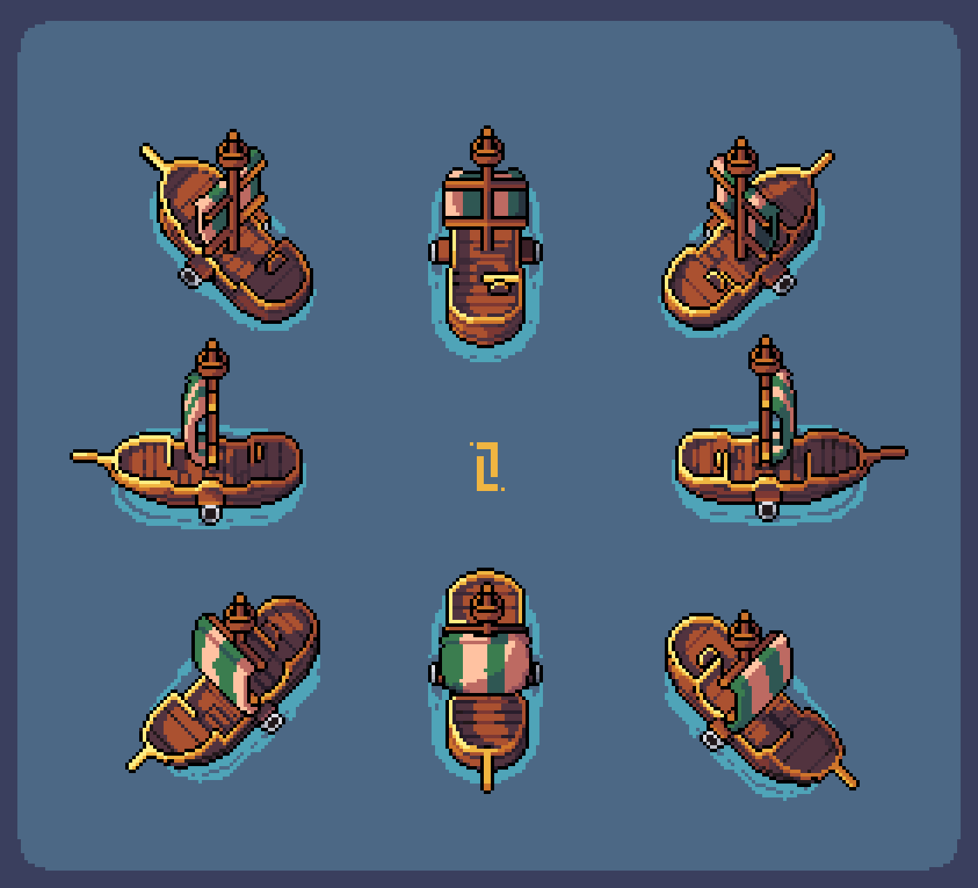 An Old School Computer Game Showing Different Types Of Boats An Old School Computer Game Showing Different Types Of Boats