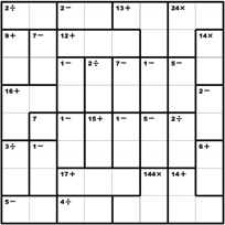 8x8 KenKen puzzle, all 4 functions KenKen Puzzles image relating to Kenken Printable known as 8x8 KenKen puzzle, all 4 functions KenKen Puzzles
