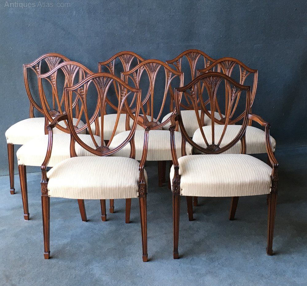 Set Of 6 2 Mahogany Hepplewhite Style Shield Back In 2019 Dining Set Of 6 2 Mahogany Hepplewhite Style Shield Back Antiques Atlas