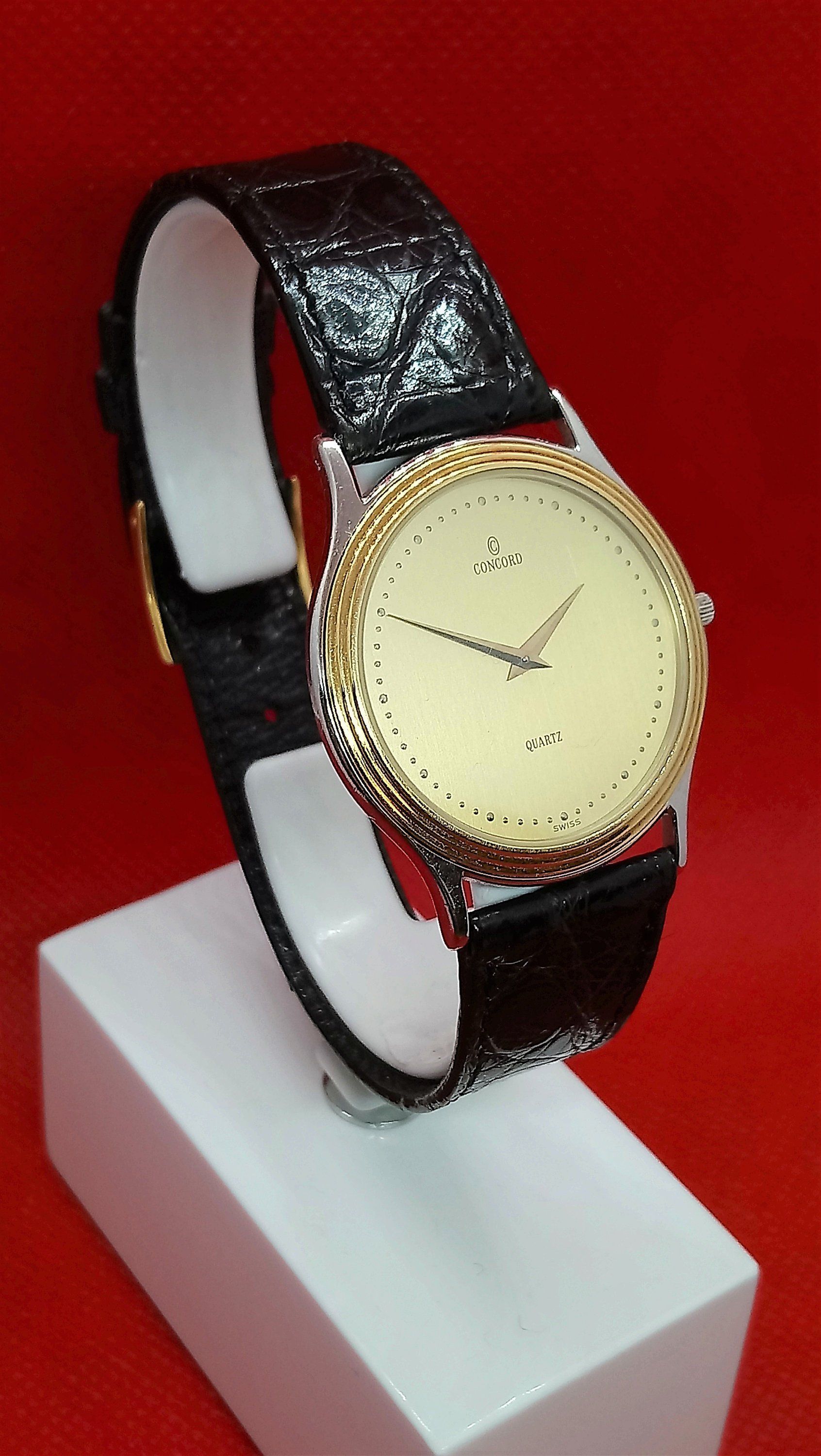 Ultra Thin Concord Watch Quartz Watch Vintage Gold Watch | Etsy