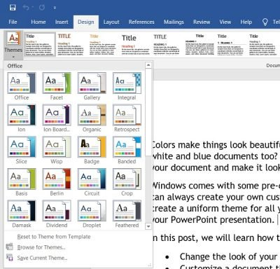 change theme colors microsoft word change theme colors microsoft word