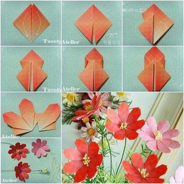 pin by parul patel on paper flowers pinterest origami origami simple paper folding flower