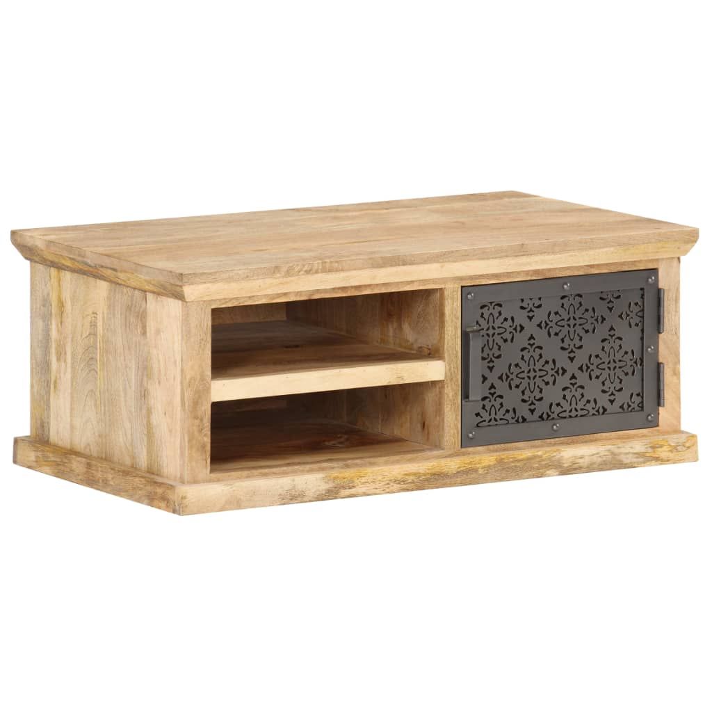 vidaXL Coffee Table with Door 90x50x35 cm Solid Wood …