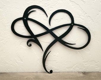 Infinity Sign Metal Wall Art Metal Infinity Symbol and Heart Rustic Modern Wall Decor Love Wall Sign Wedding Gifts Anniversary Gift Love #rusticmoderndecor