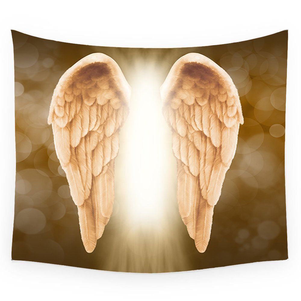 Golden Angel Wings background Tapestry Headboard Wall Art