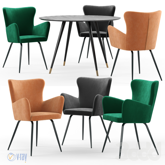 3d модели: Стол + стул - La Redoute. Кресло Luxore, Стол Fresne. Arch Interior, 3d Max, Dining Chairs, Furniture, Home Decor, Decoration Home, Room Decor, Dining Chair, Home Furnishings
