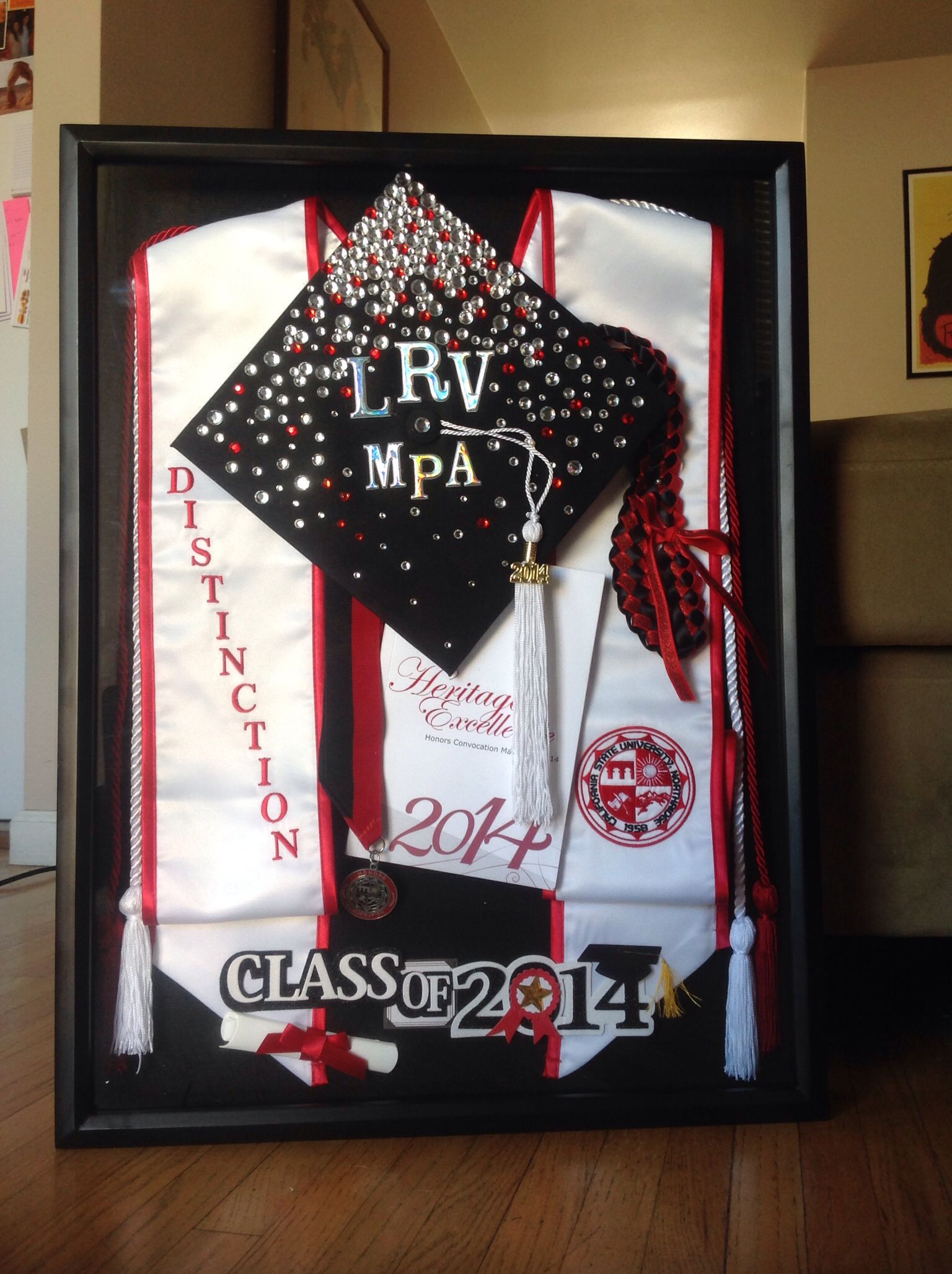 Shadow Box Of High School Graduation Cap And Gown Graduation Diy Graduation Party Diy High School Diy