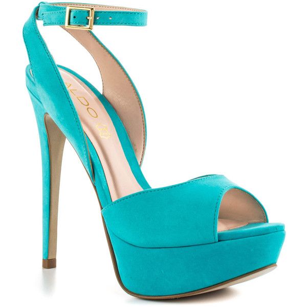 turquoise platform heels