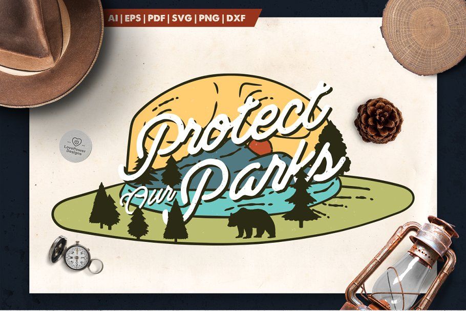 National Park Ranger Logo / Mountain Adventure Badge SVG
