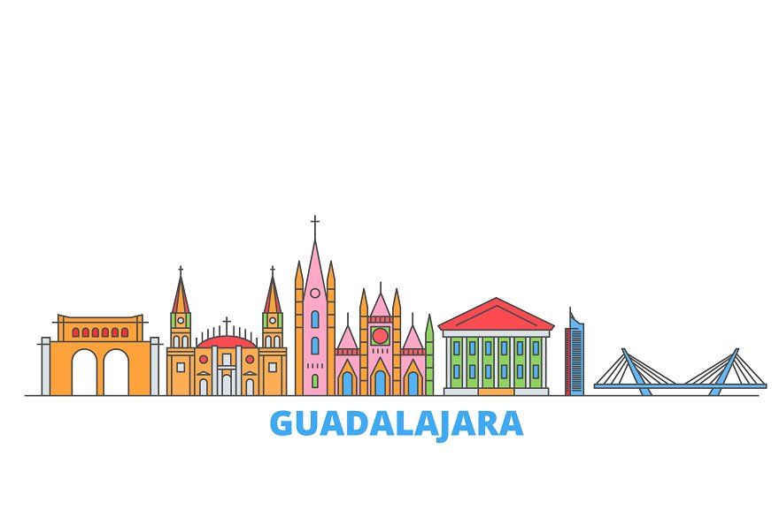 Mexico Guadalajara Line Cityscape mexico-guadalajara-line-cityscape
