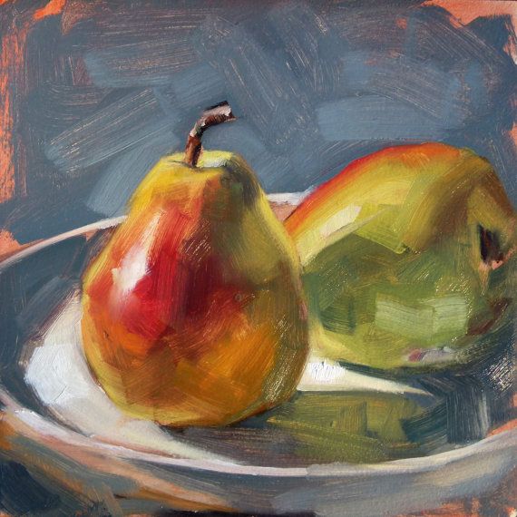 Original ölgemälde Birnen In Sonne Etsy Pear Art Fruit Painting Original Oil Painting