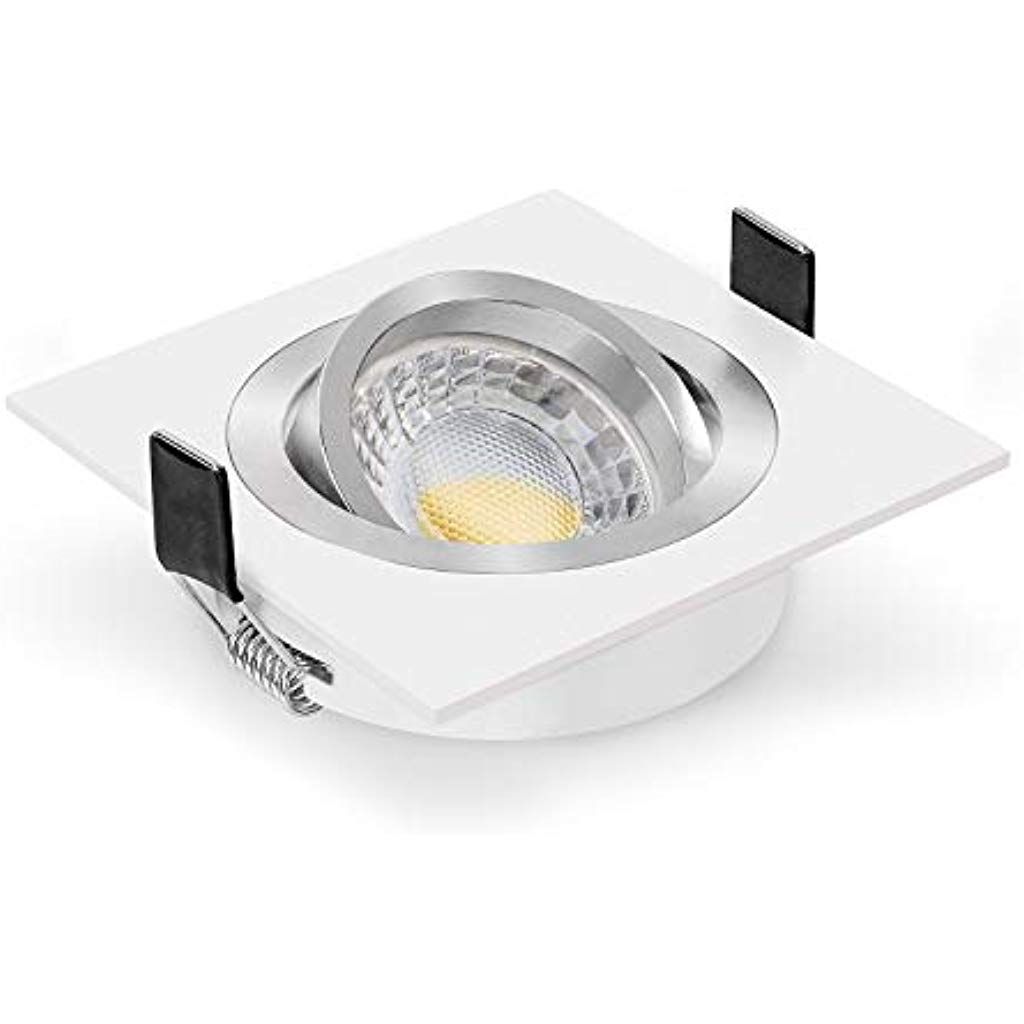 Einbaustrahler Set 90 SMD GU10 Einbaurahmen weiß Rund schwenkbar