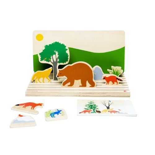 Deep Into The Forest by Kid O. $31.28. Includes two sided Wooden Toys floe Antarctic Arctic animals Wooden Whale