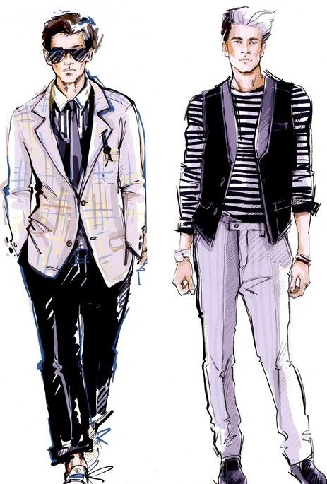 Men Clothing Sketch Pen And Ink With Digital Flat Water Coloring Quickly Sketched Rendered Fashion MenDrawing Men Clothing Sketch Pen And Ink With Digital Flat Water Coloring Quickly Sketched Rendered Fashion MenDrawing
