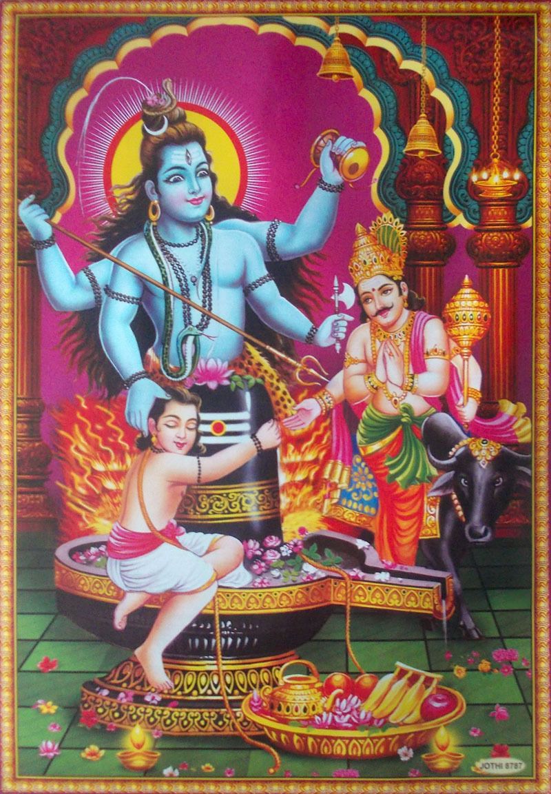 Lord Shiva Saves Deovtee Markandeya From Yamraj Poster Big Size