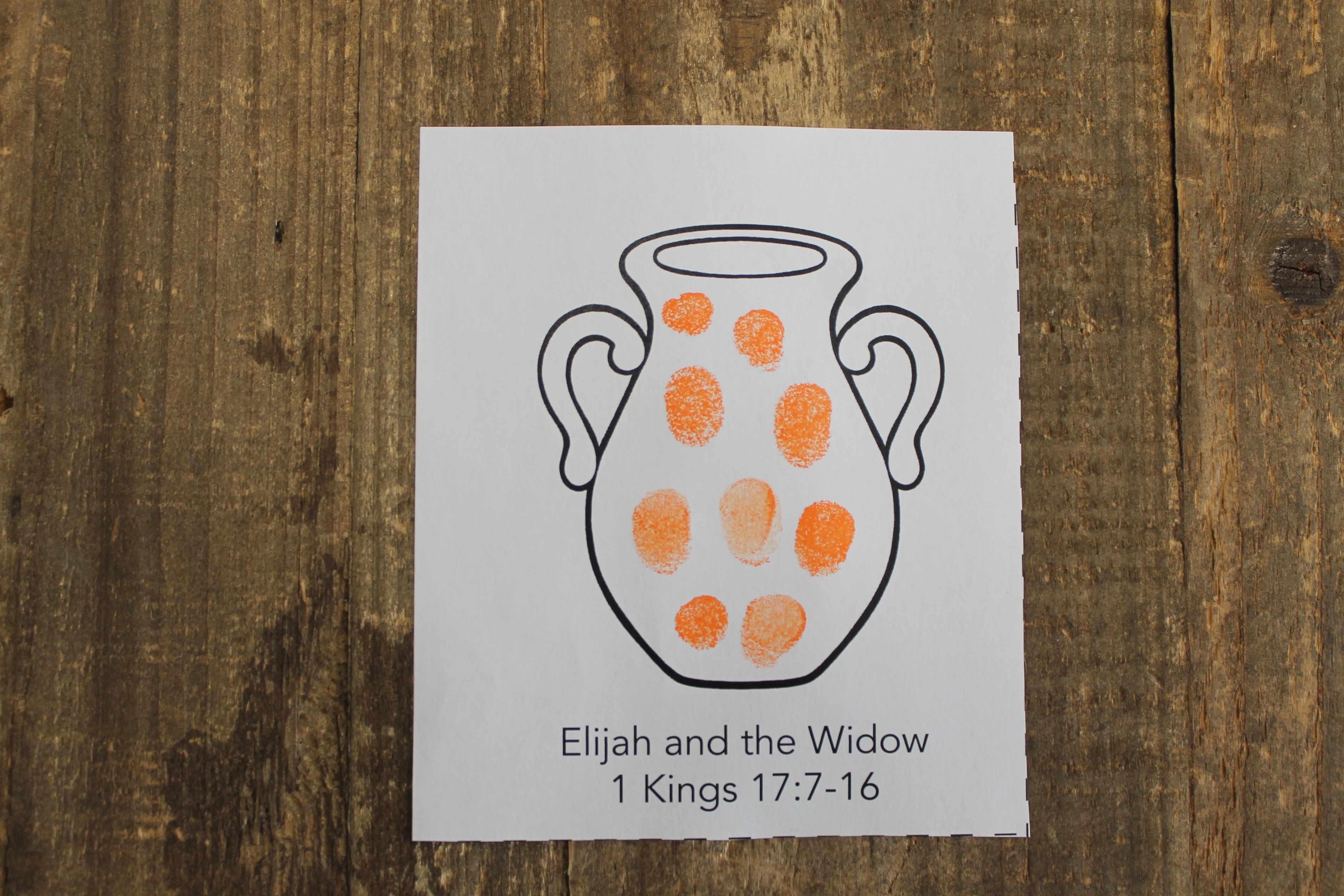 Sample craft for EXTs, Week 1, Thumbprint Jar Elijah and