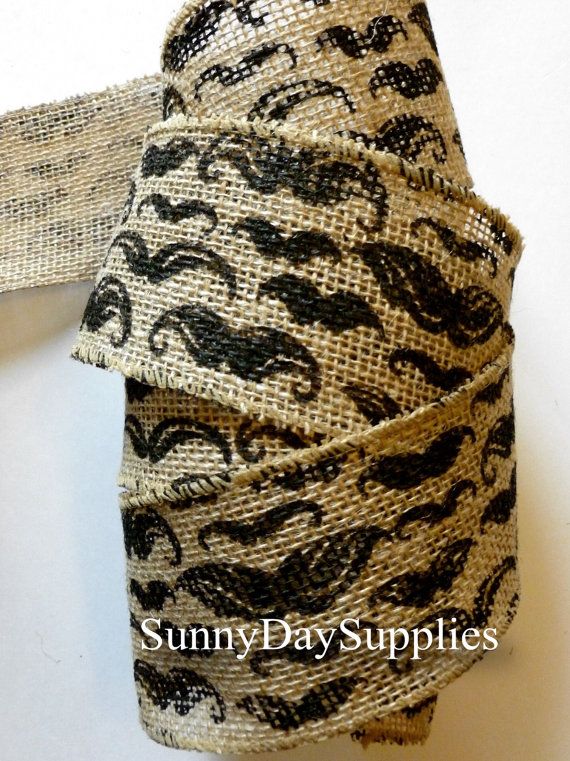 wide burlap mustache ribbon burlap or jute ribbon 3 yards