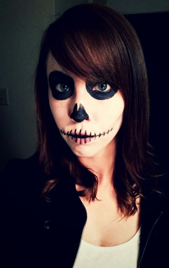 Easy skeleton makeup. Halloween 2014 Halloween makeup