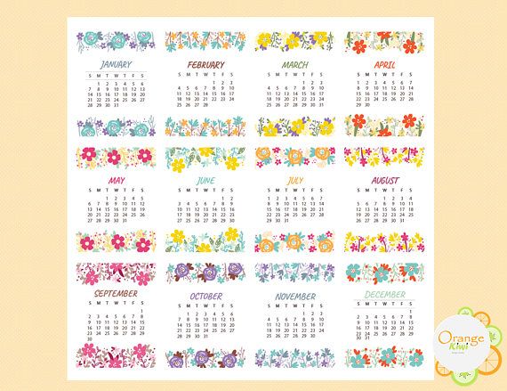 2018 mini calendar