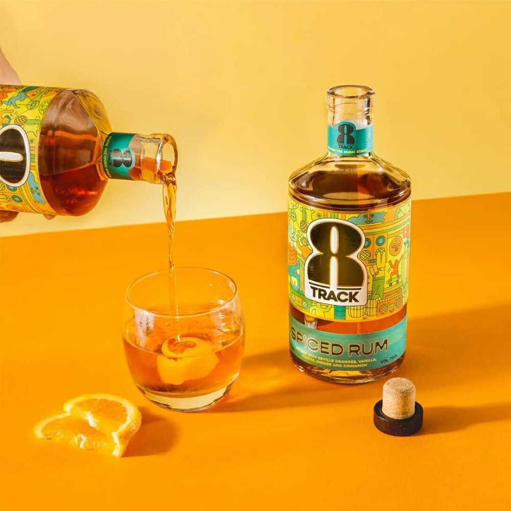 Vibrant Feel Good Branding For 8Track Spiced Rum By Kingdom Sparrow vibrant-feel-good-branding-for-8track-spiced-rum-by-kingdom-sparrow