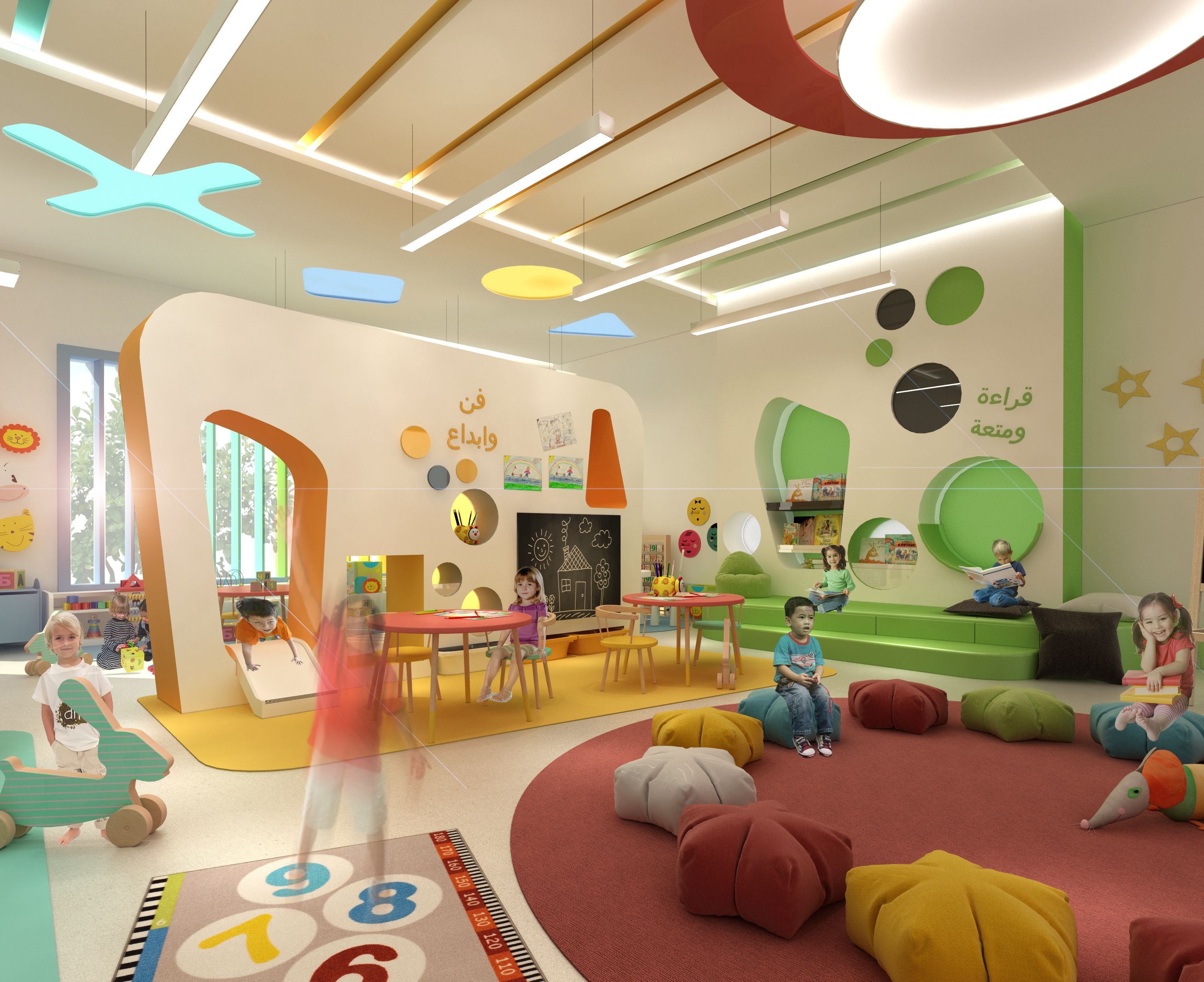 روضة أطفال مكتب آلاء حريري الهندسي الإستشاري School Design Design Basketball Court