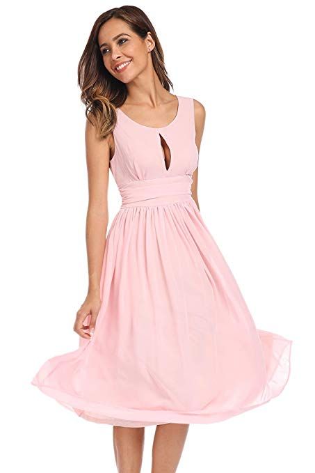 Tailliertes Chiffon Kleid in eleganter A-Linie.
