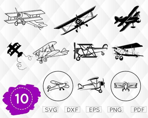 Download AIRPLANE SVG, BIPLANE Svg, aircraft svg, plane silhouette, propeller plane svg, biplane ...