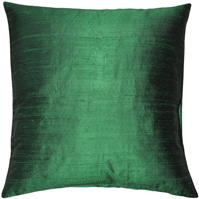 Sankara Forest Green Silk Throw Pillow Jade green dupioni silk throw pillow