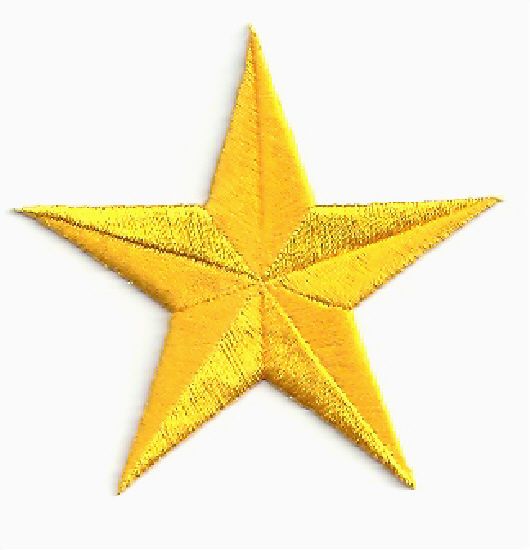 5//8/" RED EMBROIDERED STARS IRON ON PATCH 1.6cm ONE DOZEN - 12