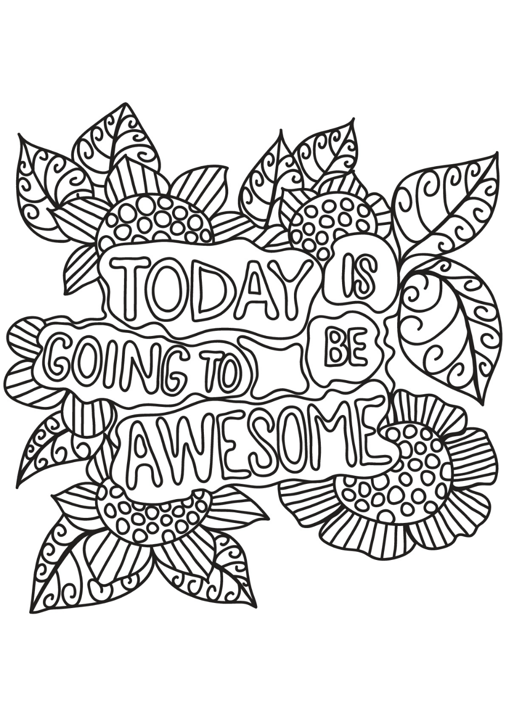 today is going to be awesome quote coloring pages adult on coloring pages with quotes id=39333