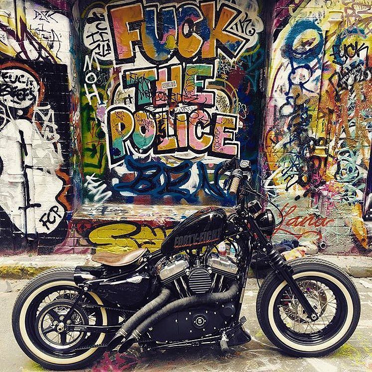 @customsportsters on Instagram: “@georgebenji #sportster #harley #bobber FOLLOW-@raw93apparel!! #iron883 #custom #harleydavidson #sportster48 #sportster883 #harleylife…”